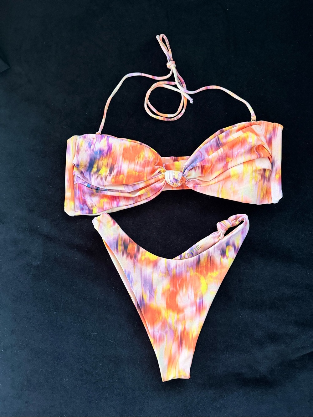Skatie Tie-Dye Bandeau Bikini - Pink Orange Purple